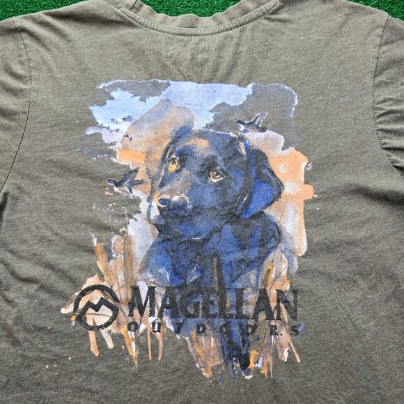 Magellan Tshirt Mens Medium Brown Short Sleeve Labrador Dog Outdoor Hunting - Picture 2 of 8